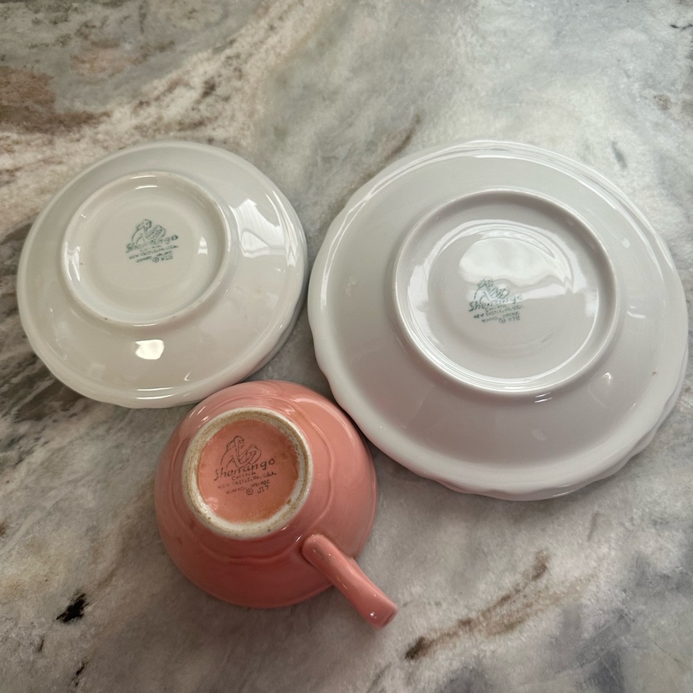 Pink and White Shenango China Dinnerware - Picture 3 of 3